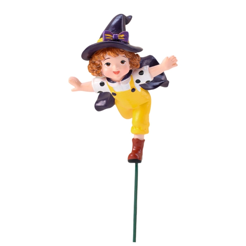 Plant Pot Small Desk - Witch Character Plant Pot Figure Resin