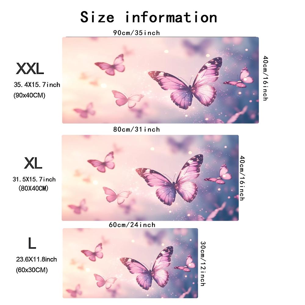 Watercolor Pink Butterfly Larg - Desk Setup Laptop And Pc recension och pris