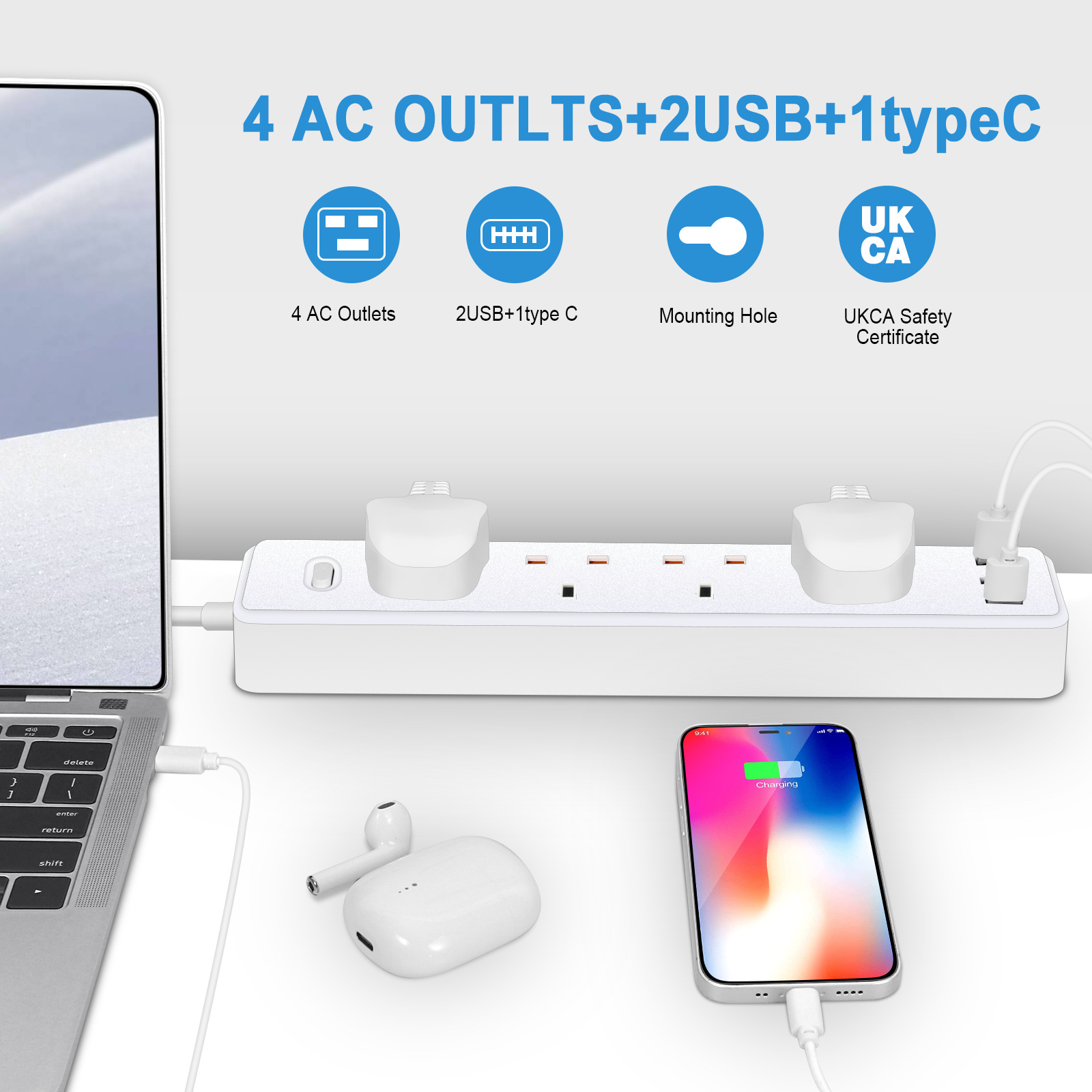 Power Strip Electric Socket UK - Power Strip Flat recension och pris