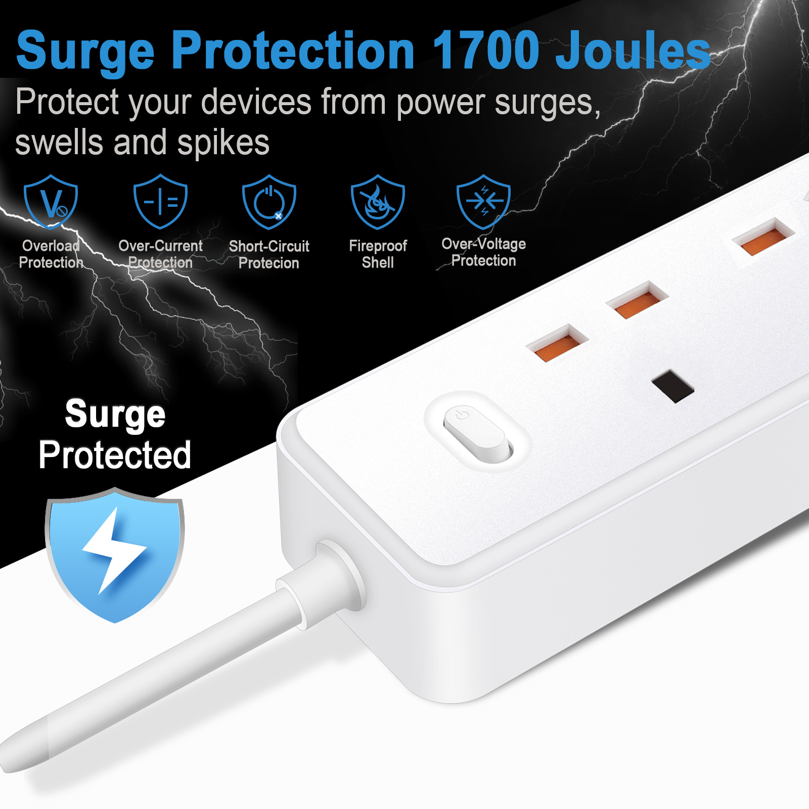 Power Strip Electric Socket UK - Power Strip Flat recension och pris