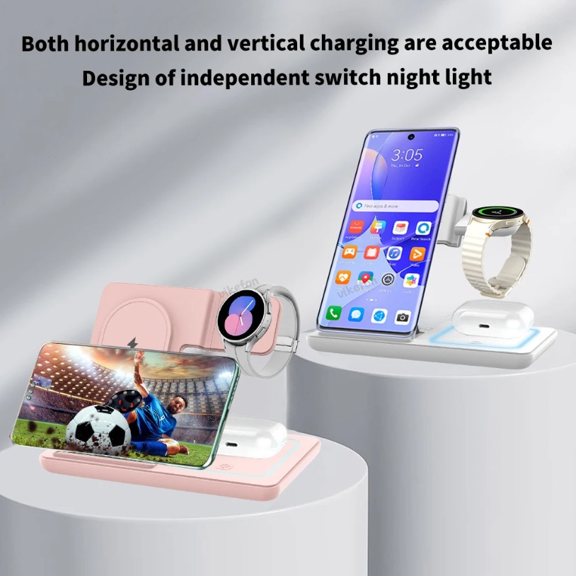 3 in 1 Foldable Wireless Charg - Desk Setup Apple recension och pris