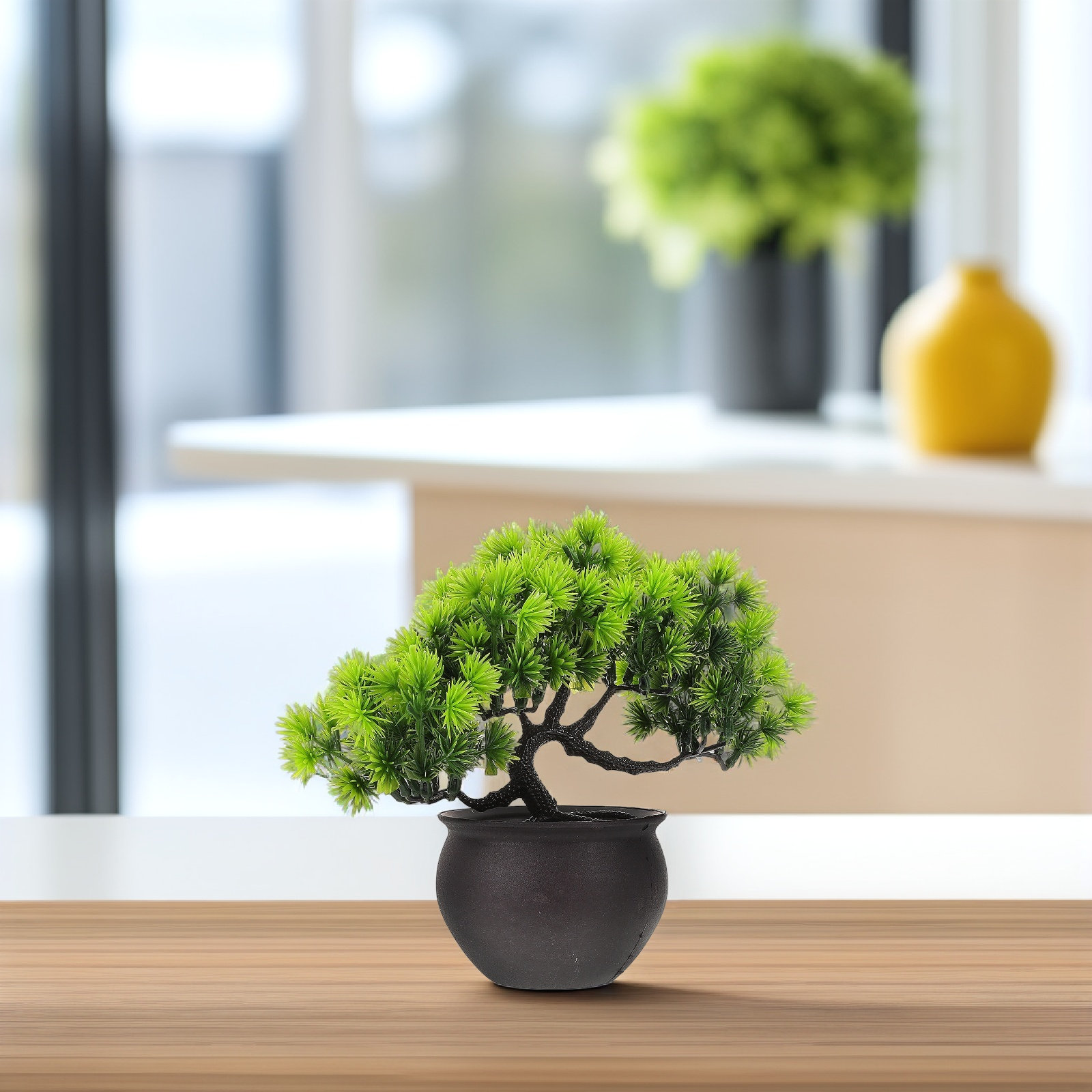 Compact Artificial Pine in Pot - Plant Pot Small Desk recension och pris