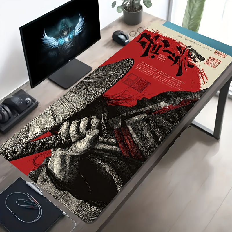 XXL Red Black Samurai Warrior  - Desk Setup Red recension och pris