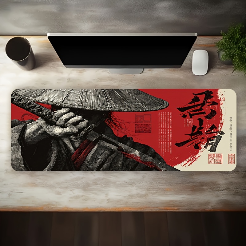 XXL Red Black Samurai Warrior  - Desk Setup Red recension och pris