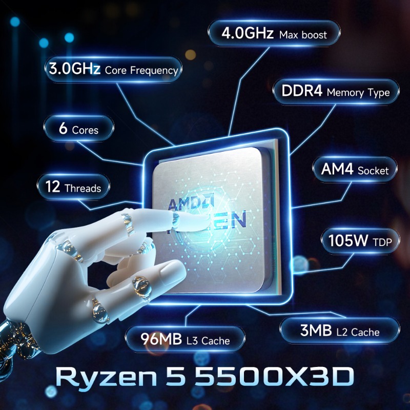 AMD Ryzen 5 5500X3D Gaming CPU - Amd Cpu Ryzen 5 recension och pris