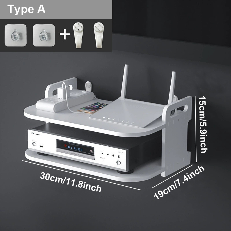 Wall-Mounted Router Cable Orga - Desk Setup Shelves recension och pris