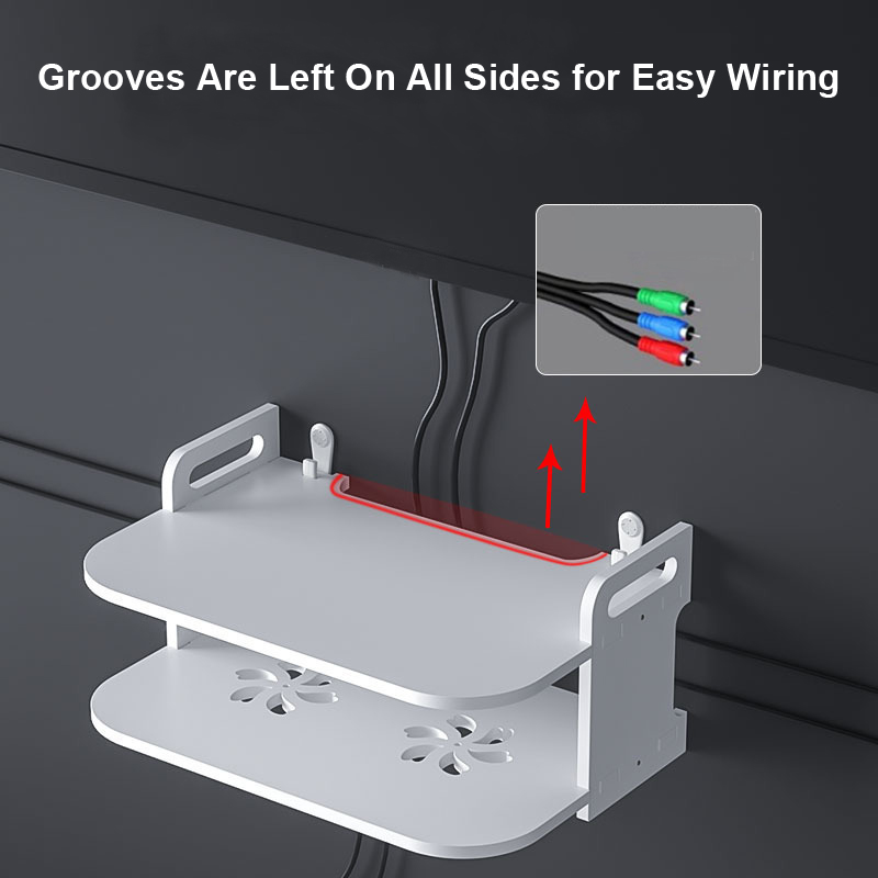 Wall-Mounted Router Cable Orga - Desk Setup Shelves recension och pris