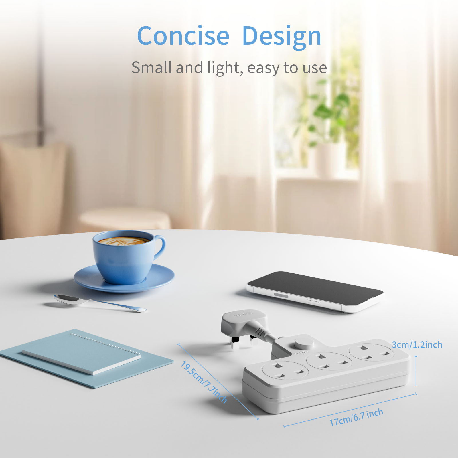 UK Power Plug Wall Outlet 13A  - Power Strip Flat recension och pris