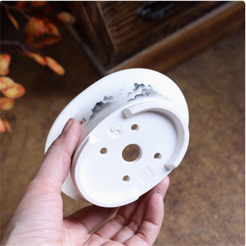 Porcelain White Oval Bonsai Po - Plant Pot Small Desk recension och pris