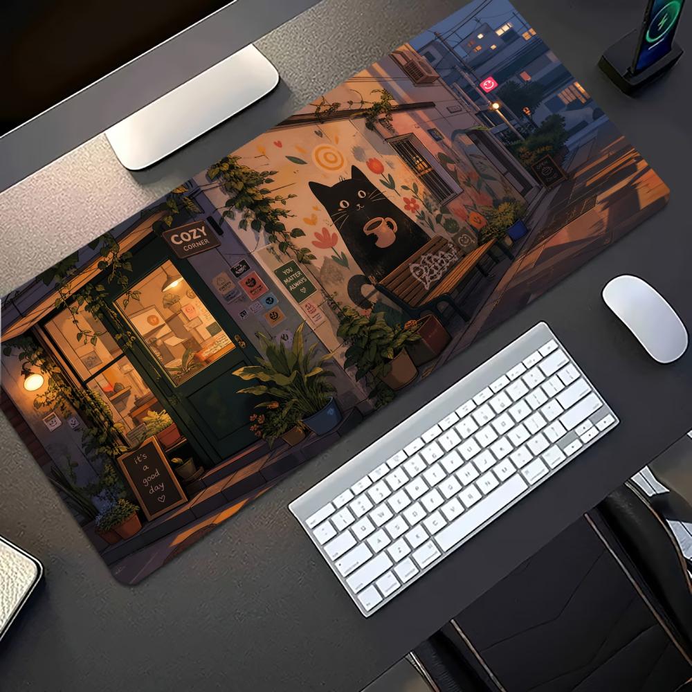 Cozy Anime Street Extended Gam - Desk Setup Laptop And Pc recension och pris