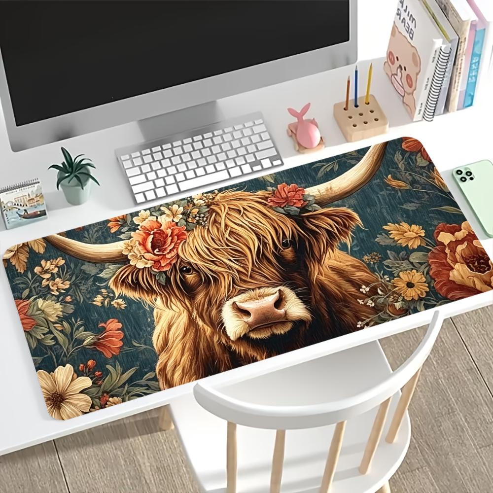 Vintage Highland Cow Floral Ga - Desk Setup Laptop And Pc recension och pris