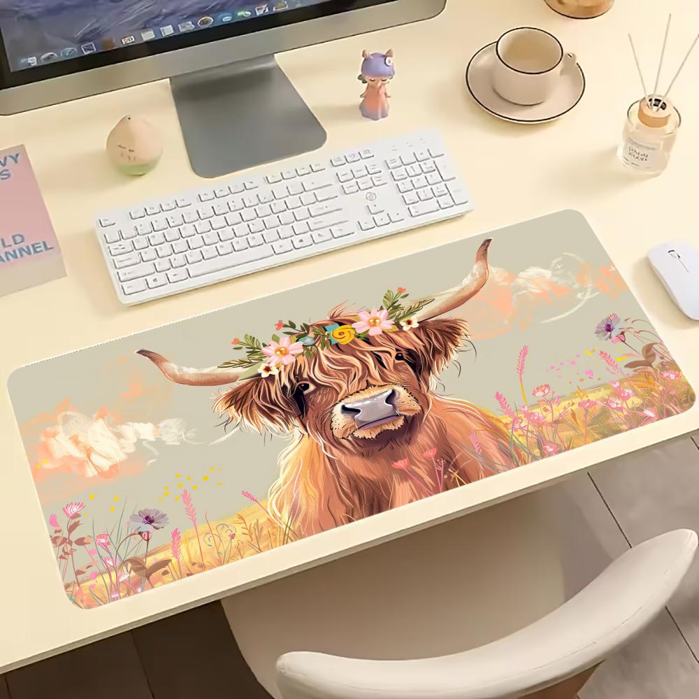 Vintage Highland Cow Floral Ga - Desk Setup Laptop And Pc recension och pris