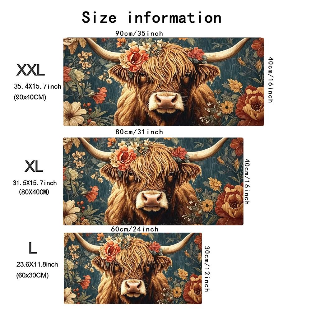 Vintage Highland Cow Floral Ga - Desk Setup Laptop And Pc recension och pris