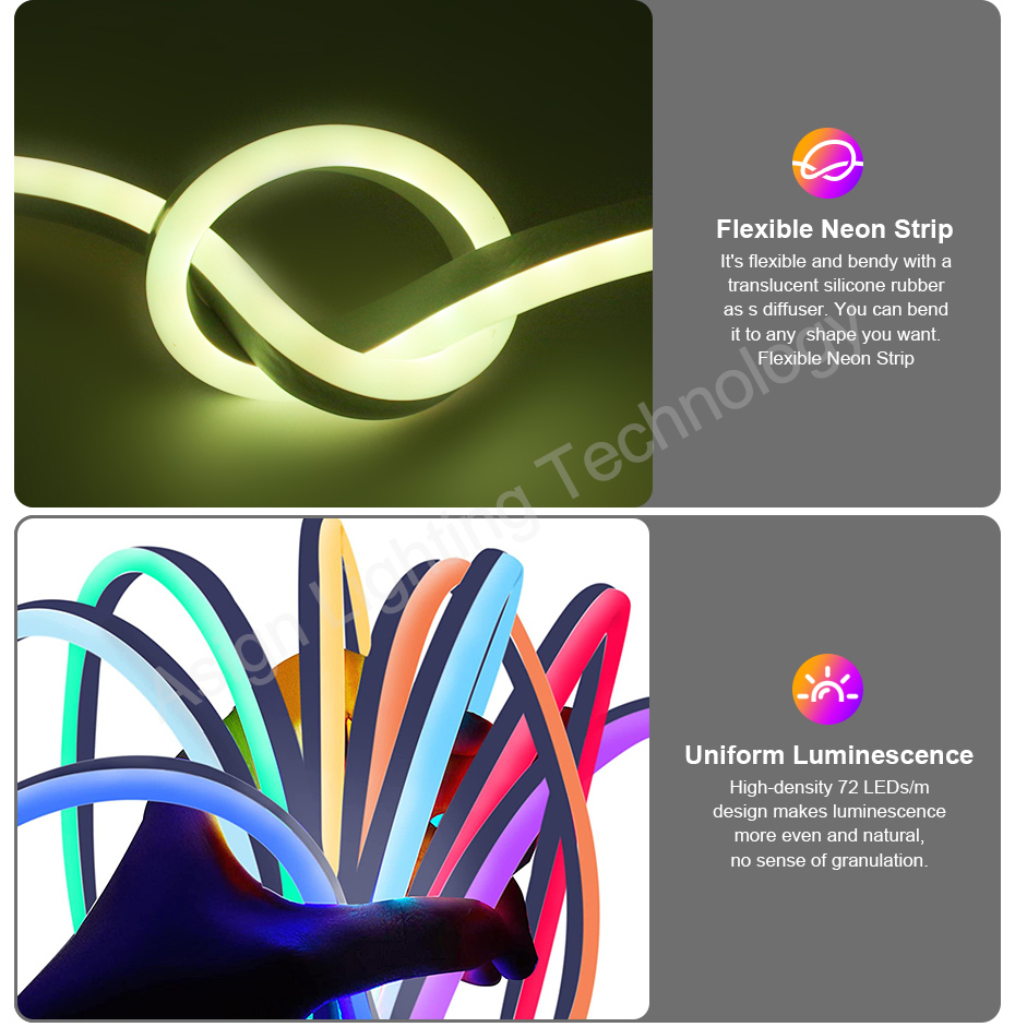 220V RGB LED Neon Strip with E - Power Strip Flat recension och pris