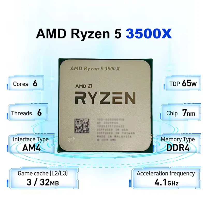AMD Ryzen 5 R5 3500X 3.6GHz 6- - Amd Cpu Ryzen 5 recension och pris