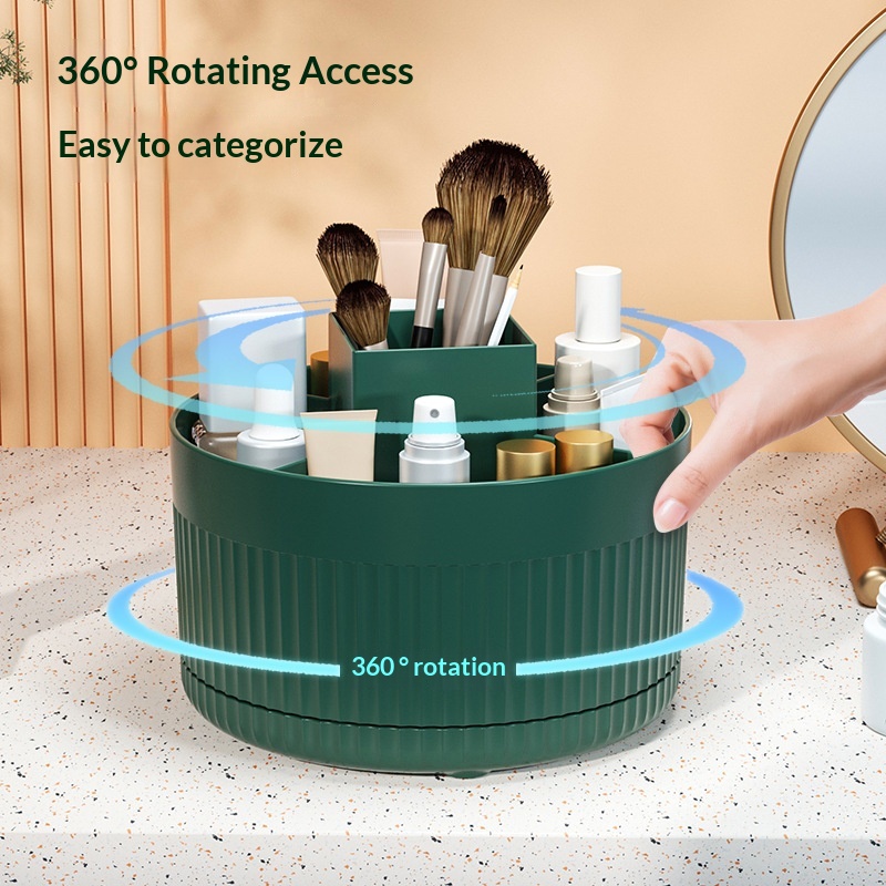 360 ° Table Top Rotary Makeup  - Desk Setup Shelves recension och pris