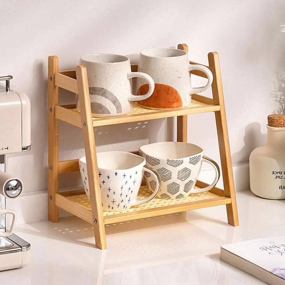 2-Tier Bamboo Countertop Stora - Desk Setup Shelves recension och pris