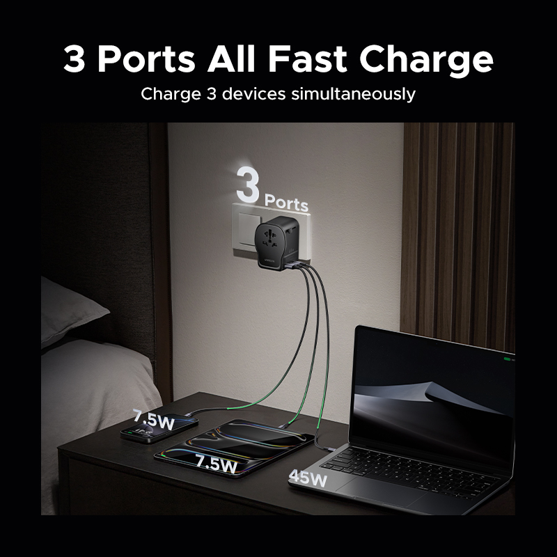 UGREEN 65W Universal Travel Ad - Power Strip Flat recension och pris