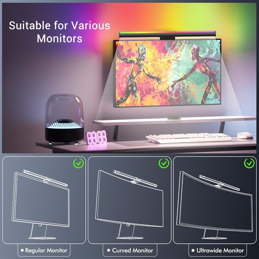 Wifi Lightbar Monitor Light Ba - Desk Setup Computer recension och pris
