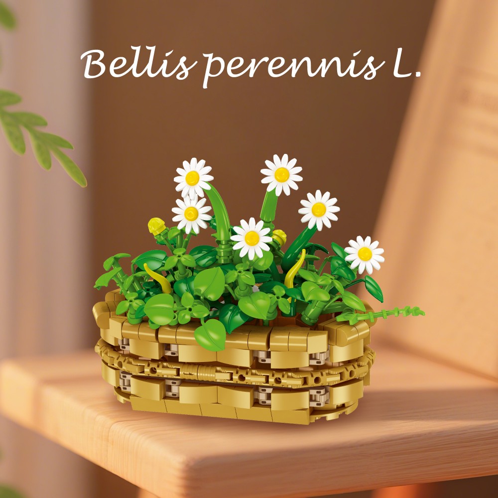 375PCS Daisy Plant Building Bl - Plant Pot Small Desk recension och pris