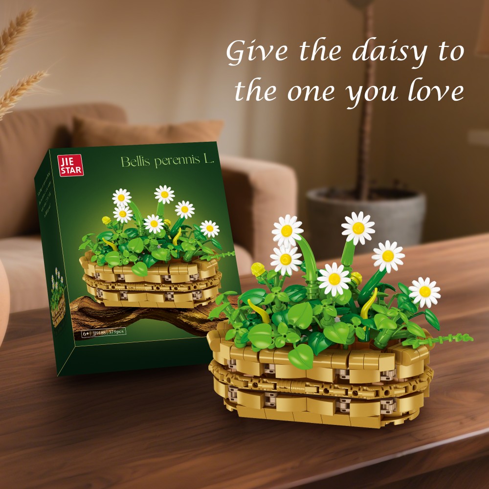 375PCS Daisy Plant Building Bl - Plant Pot Small Desk recension och pris