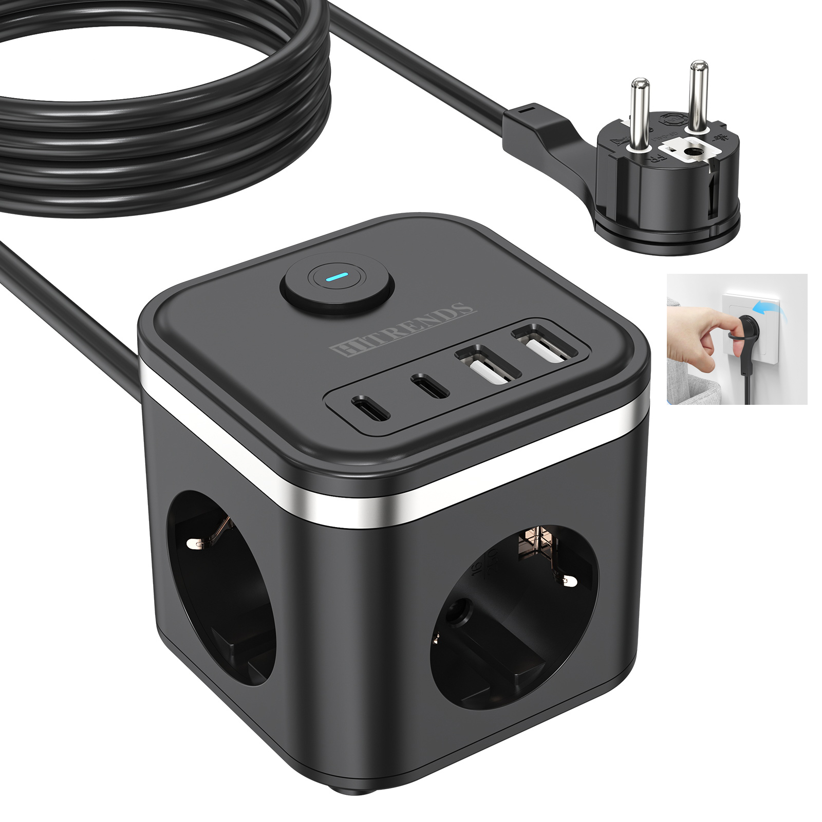 3680W EU Flat Plug Power Strip - Power Strip Flat recension och pris