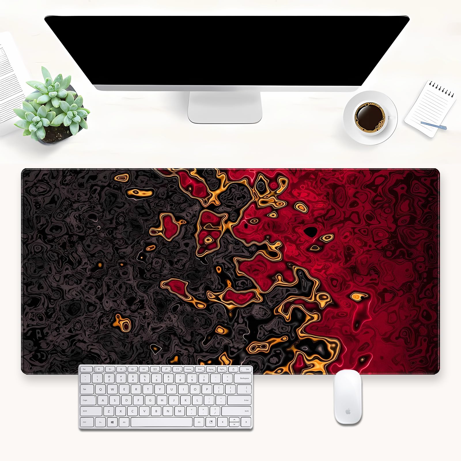 Red Black Extra Large Gaming M - Rubber Mat Desk recension och pris