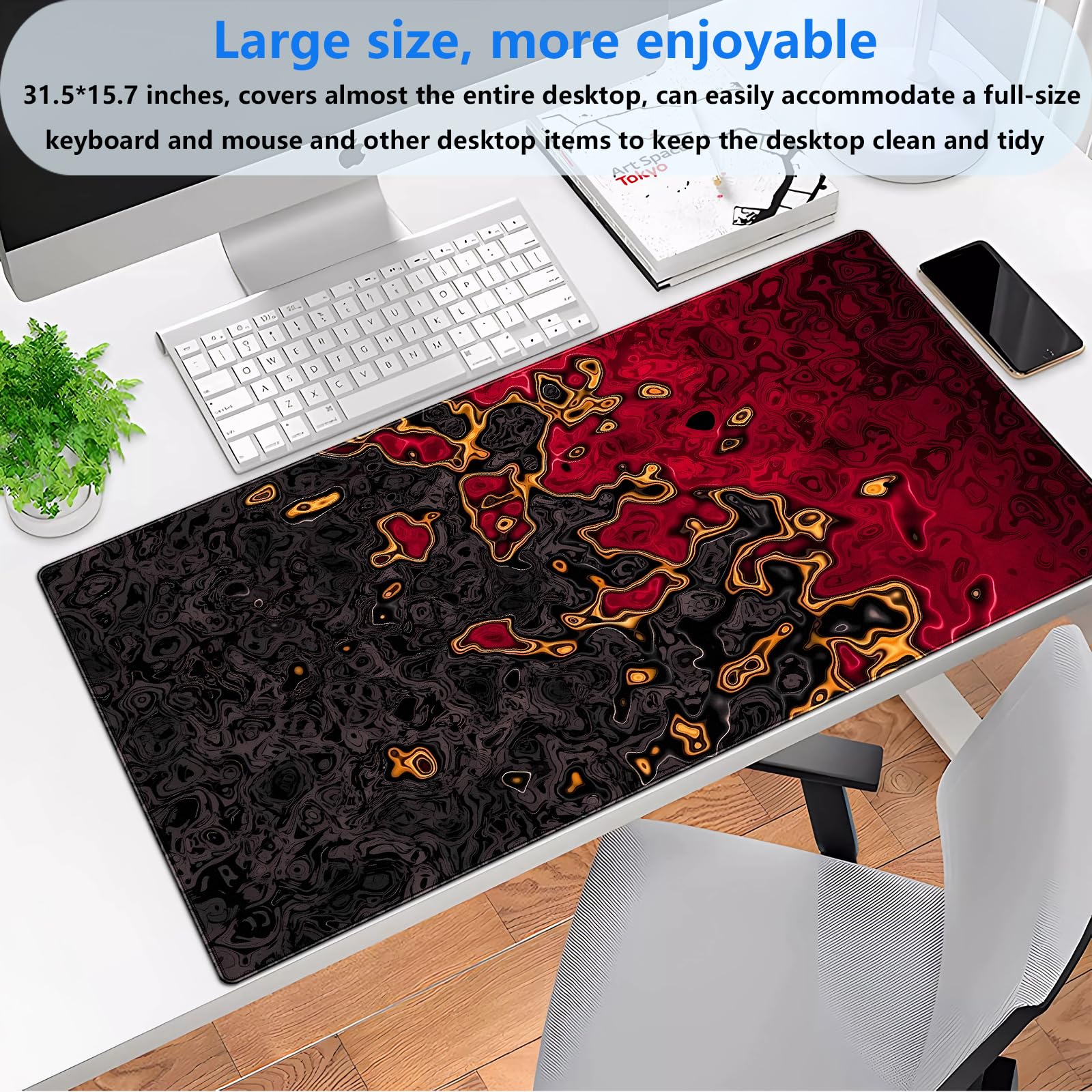 Red Black Extra Large Gaming M - Rubber Mat Desk recension och pris