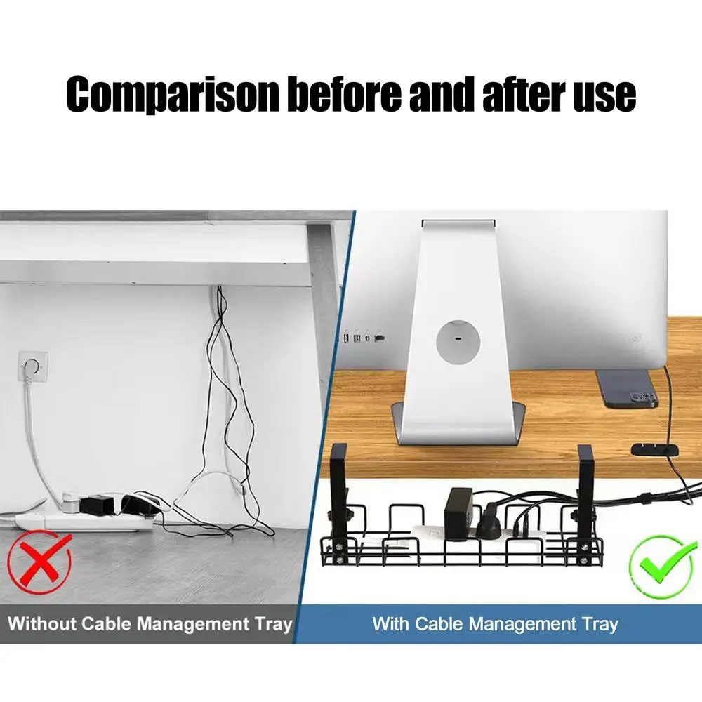 Cable Management Box Under Des - Desk Setup Shelves recension och pris