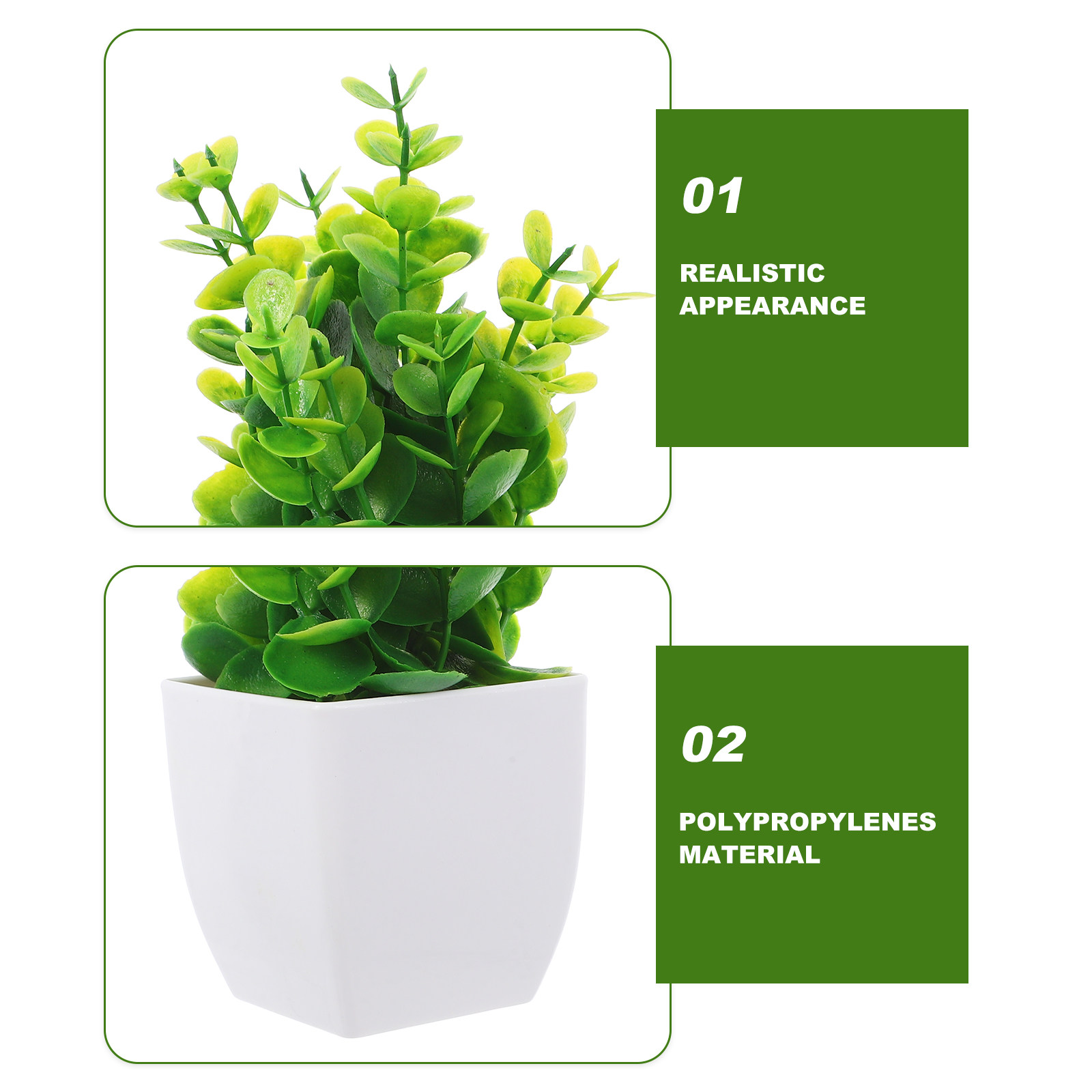 3Pcs Small Artificial Potted P - Plant Pot Small Desk recension och pris
