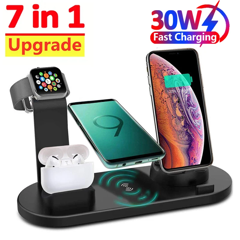 7 In 1 Wireless Charger Stand  - Desk Setup Apple recension och pris