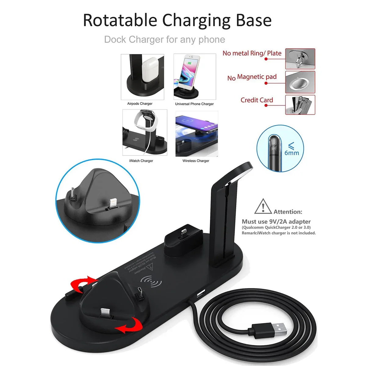7 In 1 Wireless Charger Stand  - Desk Setup Apple recension och pris