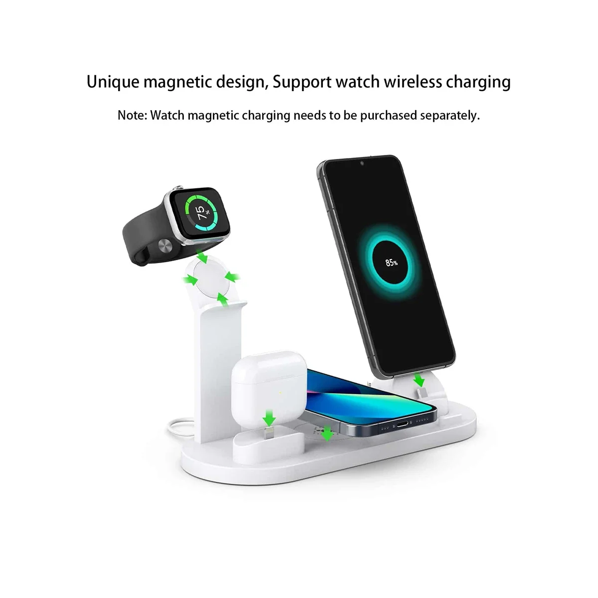 7 In 1 Wireless Charger Stand  - Desk Setup Apple recension och pris