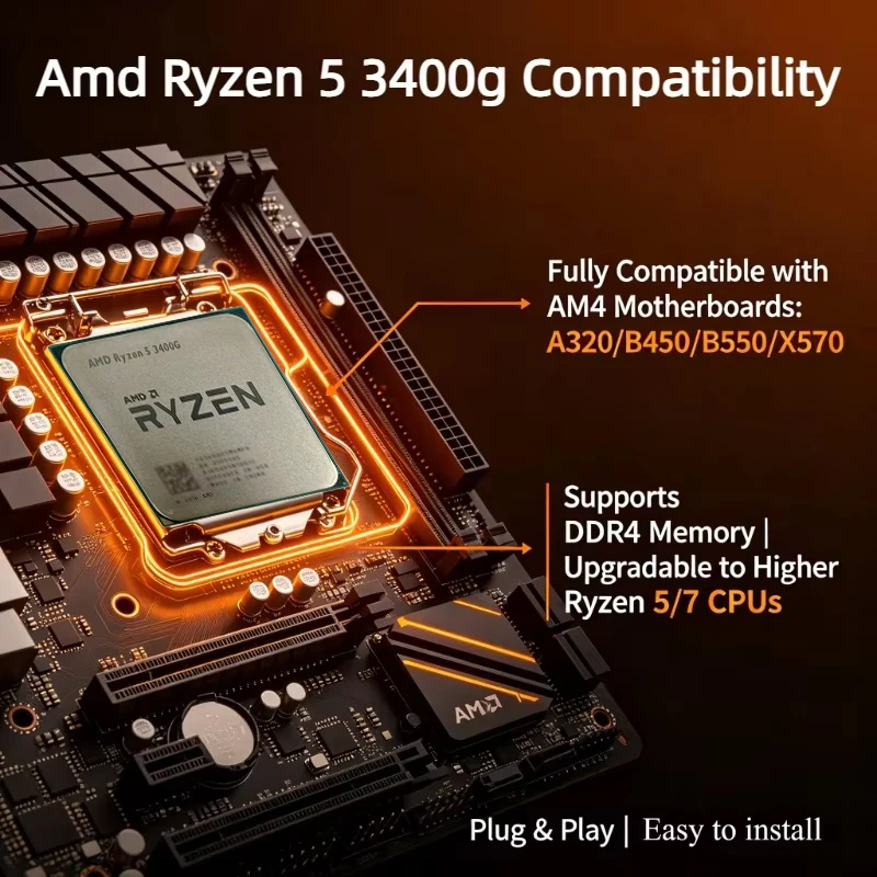 AMD Ryzen 5 3400G AM4 Desktop  - Amd Cpu Ryzen 5 recension och pris