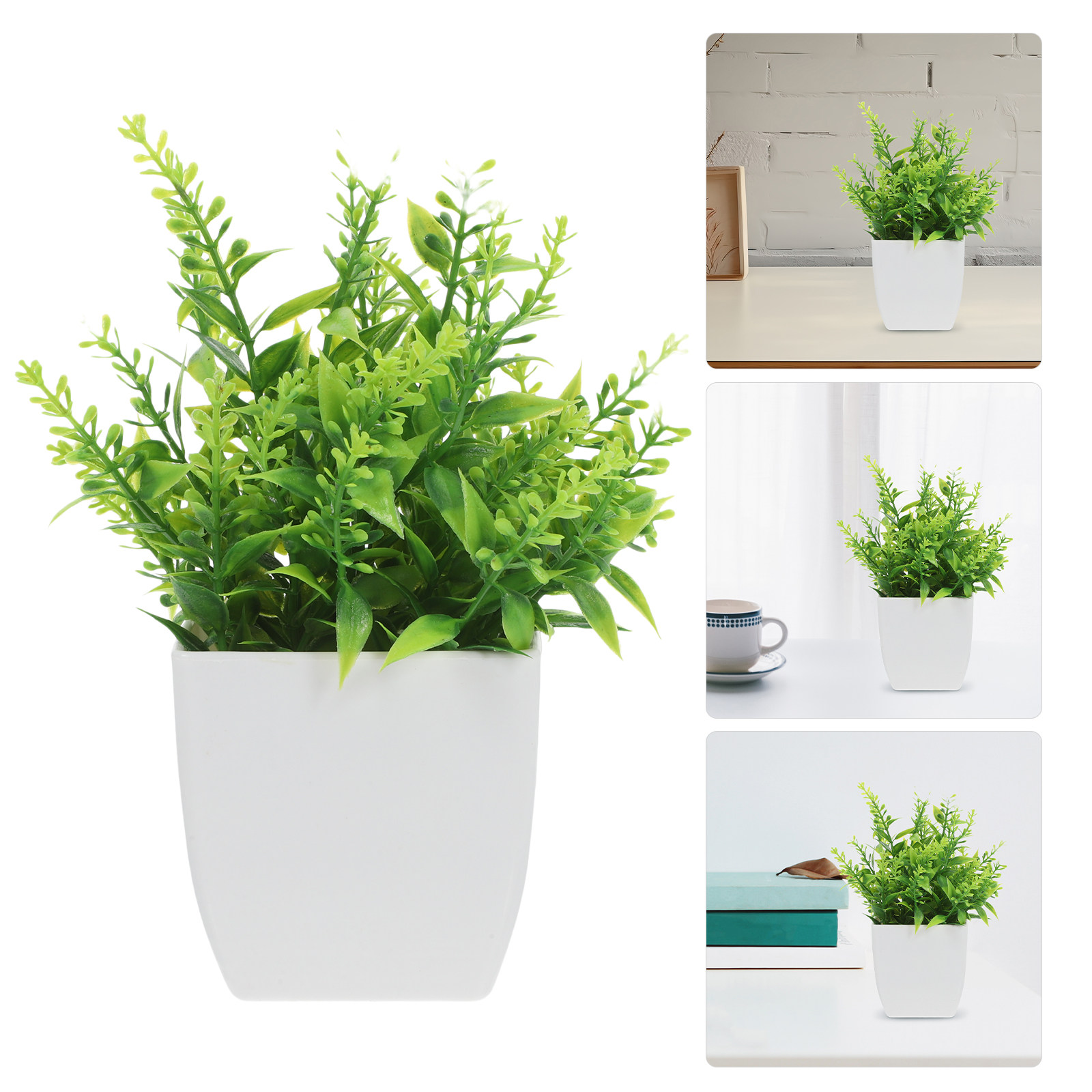 Realistic Artificial Potted Pl - Plant Pot Small Desk recension och pris